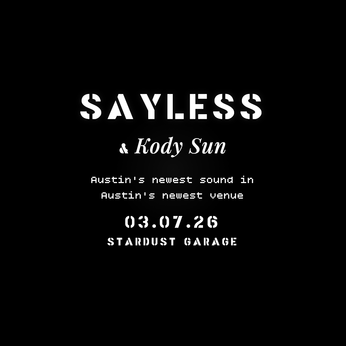 Stardust Garage flyer